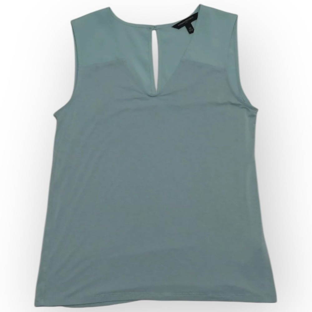 Banana Republic Womens Turquoise Rayon Open Slit Back Sleeveless Blouse Small